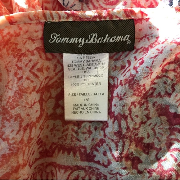 Tommy Bahama Orange and Blue Swim Coverup - Picture 4 of 4